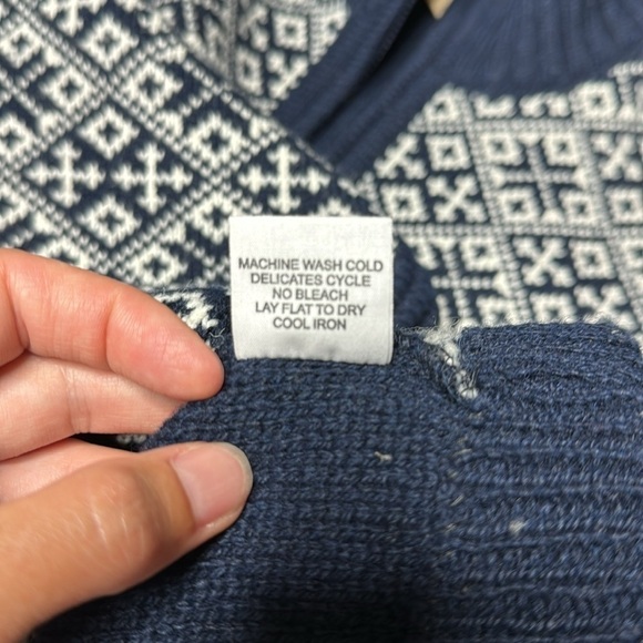 Baltic Inspirations Scandanavian Navy Blue Wool Blend Full Zip Sweater Small - Picture 9 of 10